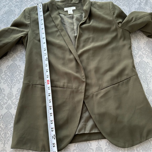 H&M open front blazer Olive Green w/pockets - Picture 5 of 6